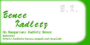 bence kadletz business card